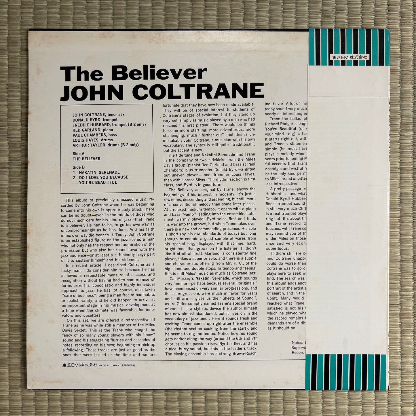 John Coltrane - The Believer / LPJ-70004 Prestige Japan LP