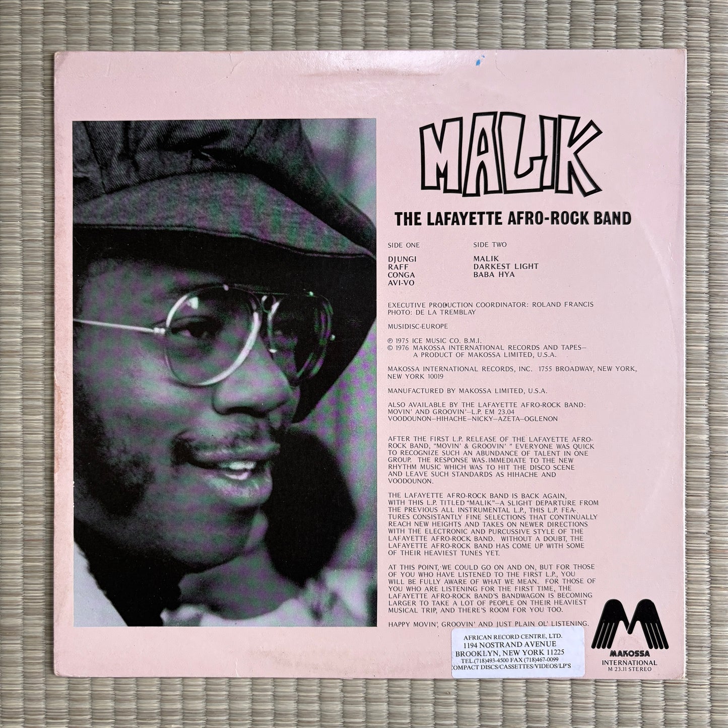 Lafayette Afro-Rock Band - Malik / M 2311 Makossa US LP