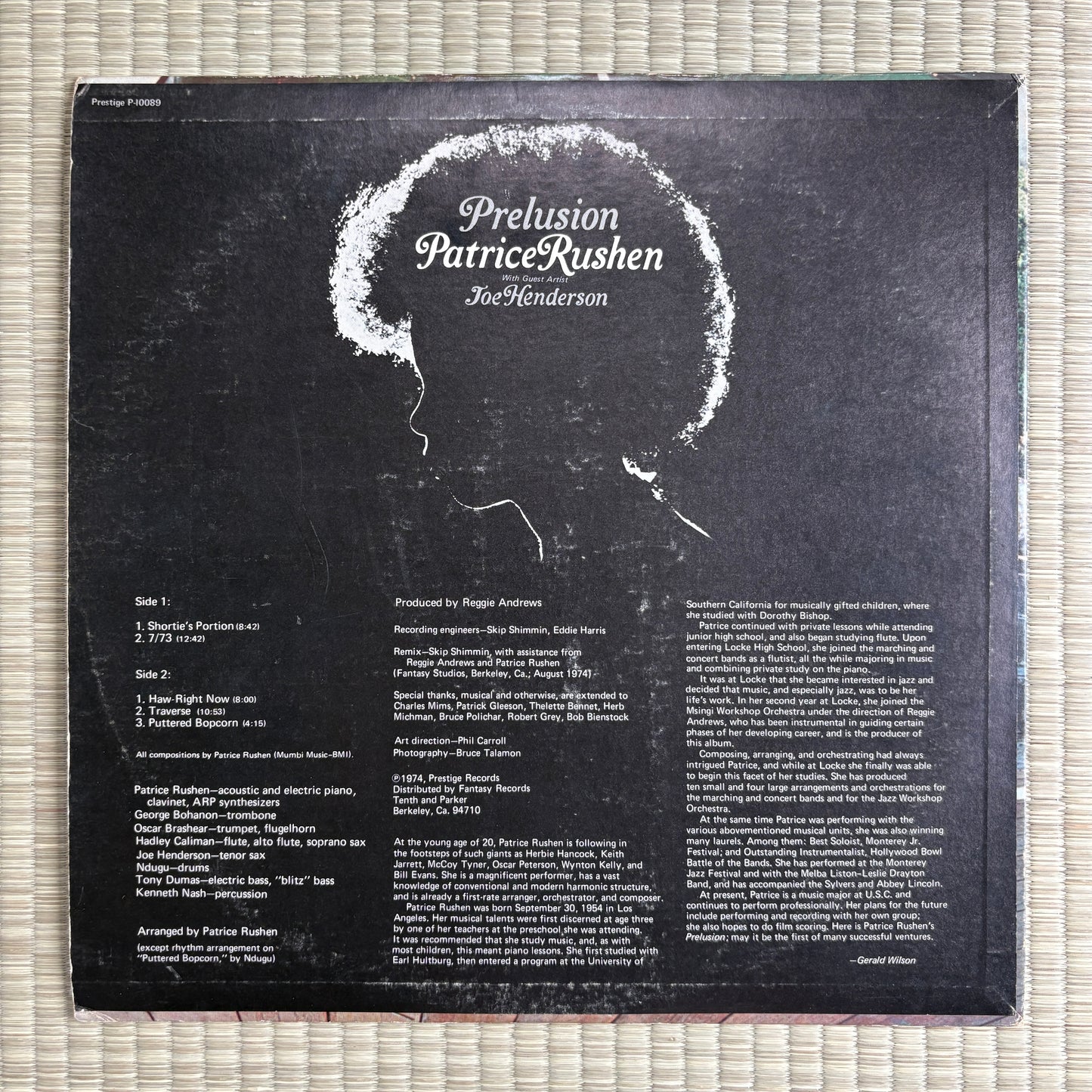 Patrice Rushen - Prelusion / P-10089 Prestige US Original Promo LP