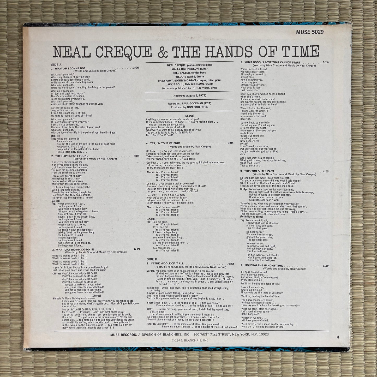 Neal Creque – Neal Creque & The Hands Of Time / MR 5029 Muse US Original LP
