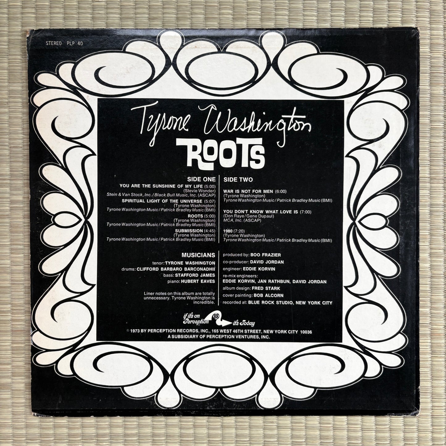Tyrone Washington - Roots / PLP 40 Perception US Original LP