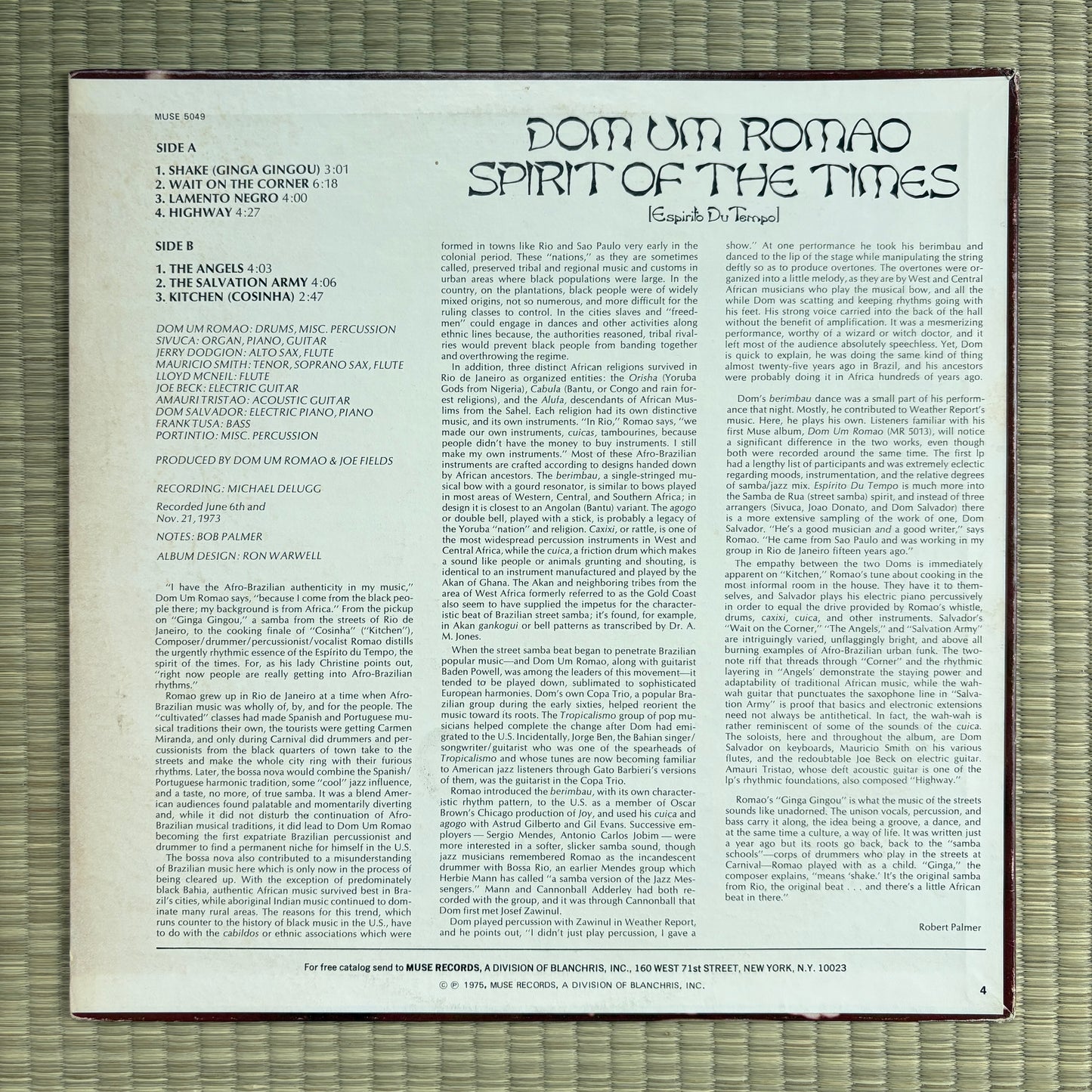 Dom Um Romao - Spirit Of The Times (Espirito Du Tempo) / MR 5049 Muse US Original LP