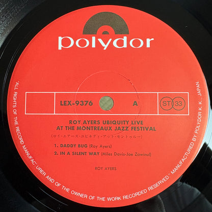 Roy Ayers Ubiquity - Live At The Montreaux Jazz Festival / LEX-9376 Polydor Japan LP