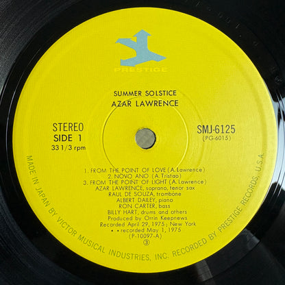 Azar Lawrence - Summer Solstice / SMJL-6125 Prestige Japan Original LP