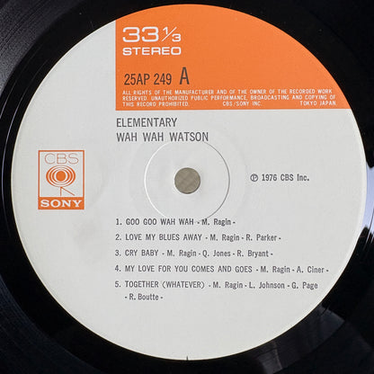 Wah Wah Watson - Elementary / 25AP 249 CBS/Sony Japan Original LP