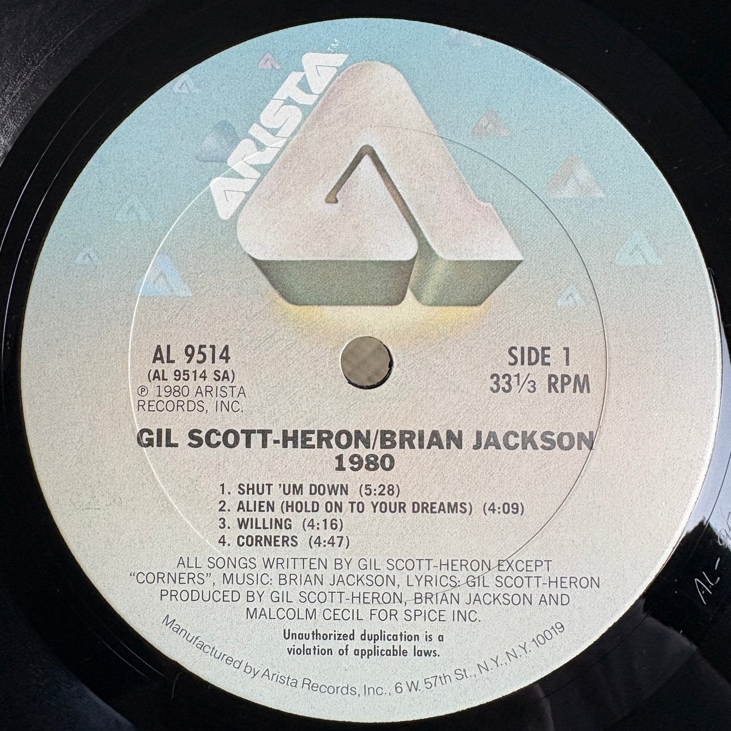 Gil Scott-Heron & Brian Jackson – 1980 / AL 9514 Arista US Original LP