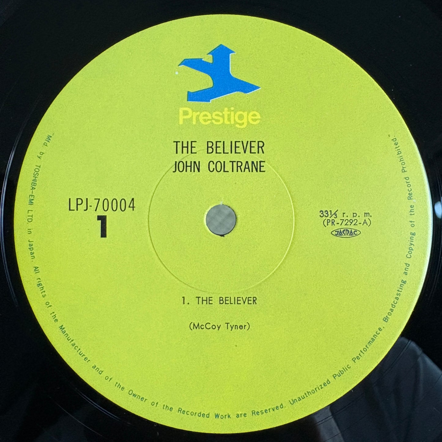 John Coltrane - The Believer / LPJ-70004 Prestige Japan LP