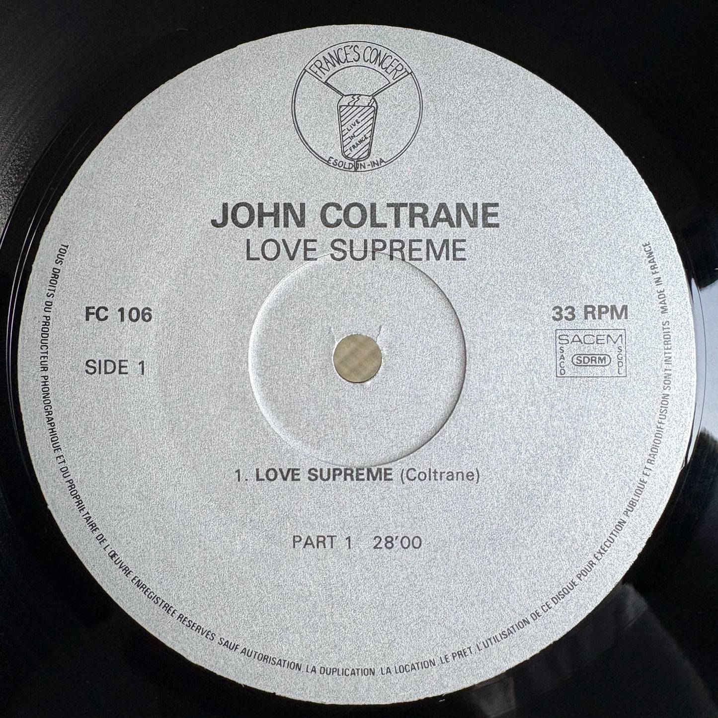 John Coltrane – Love Supreme / FC 106 France's Concert France Original LP