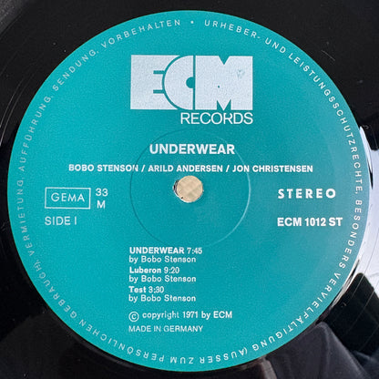 Bobo Stenson / Arild Andersen / Jon Christensen - Underwear / ECM 1012 ST ECM Germany Original LP