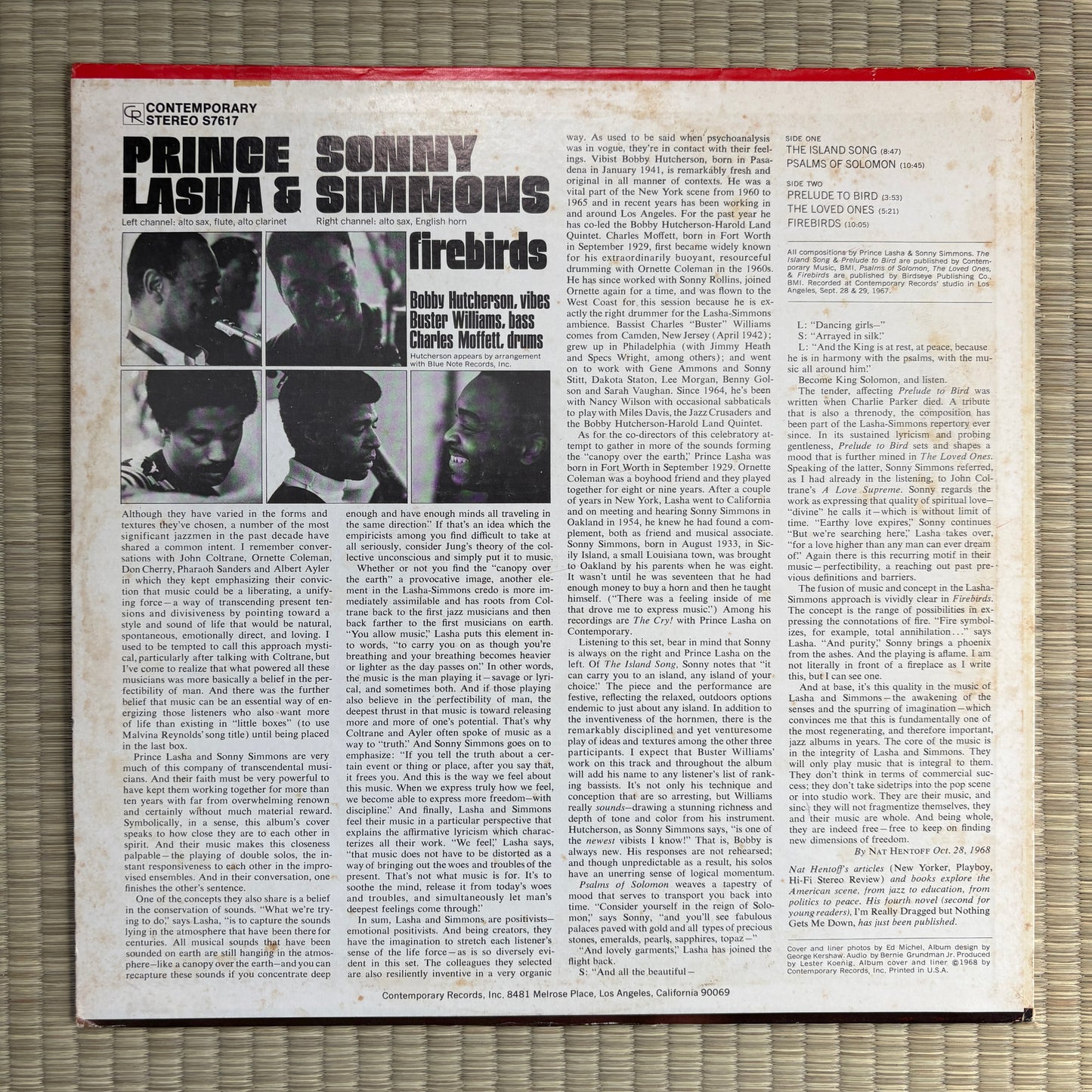 Prince Lasha & Sonny Simmons - Firebirds / S7617 Contemporary US LP