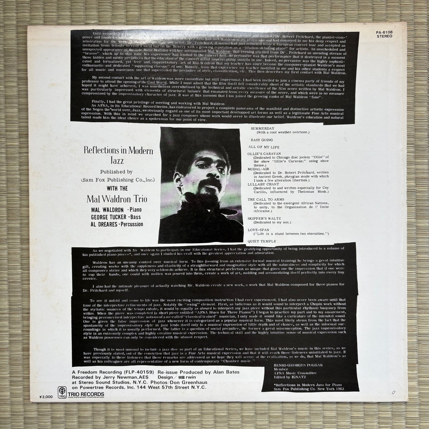 Mal Waldron – Les Nuits De La Negritude / PA-6108 Black Lion Japan Promo LP