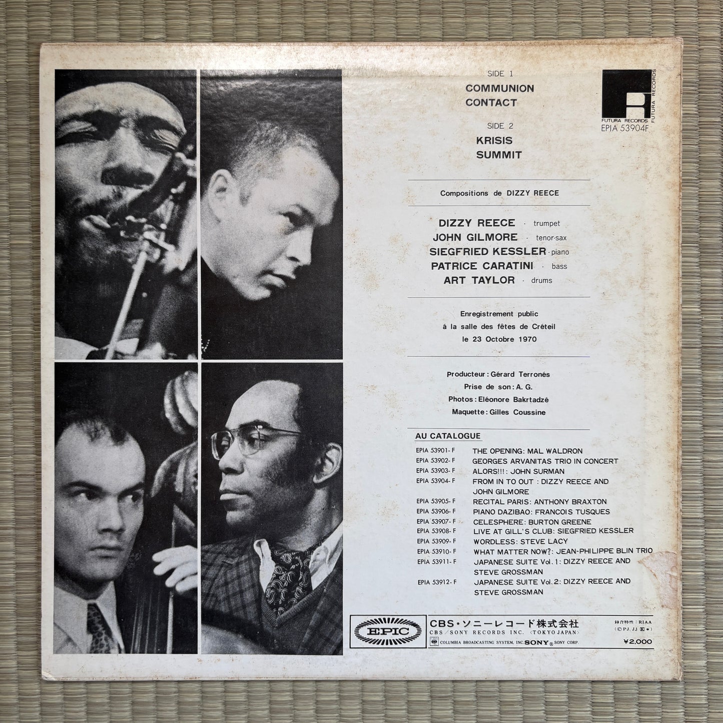 Dizzy Reece - From In To Out / EPIA 53904F Futura Japan Original Promo LP