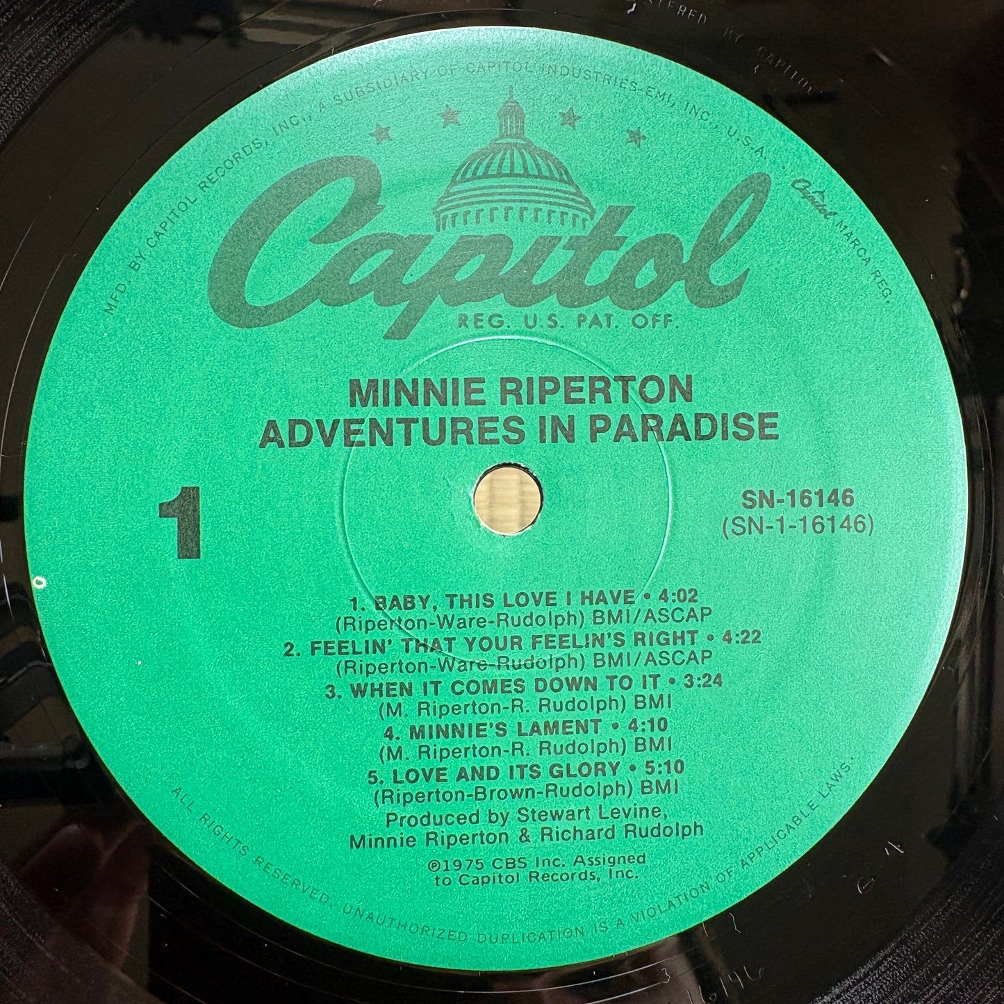 Minnie Riperton - Adventures In Paradise / SN-16146 Capitol US LP