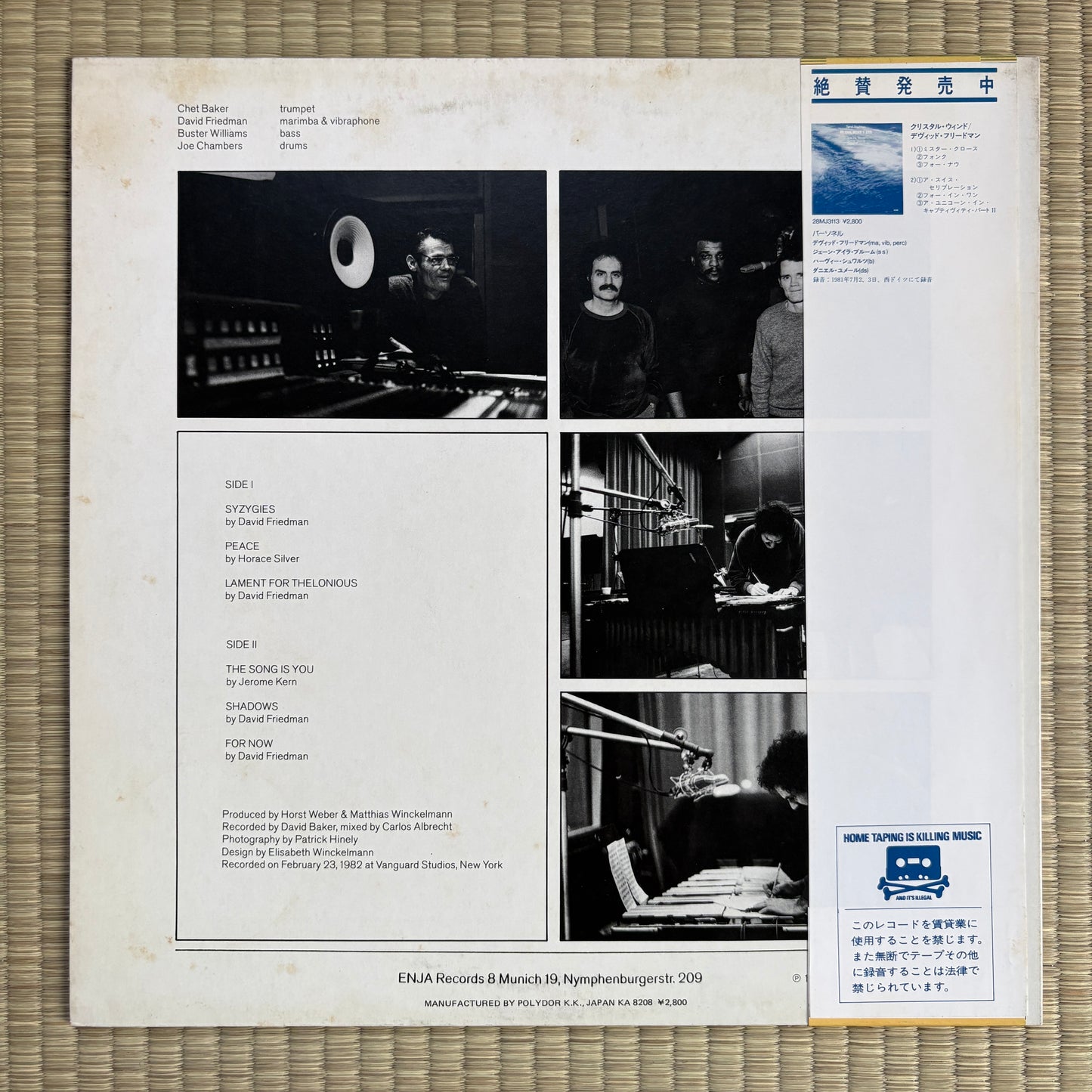 Chet Baker - Peace / 28MJ 3175 Enja Japan Original Promo LP