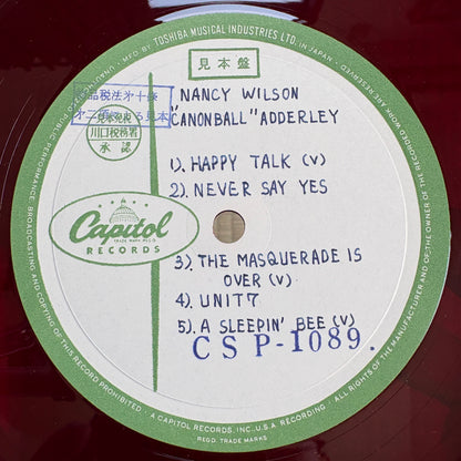Nancy Wilson, Cannonball Adderley - S/T / CSP-1089 Capitol Japan Original LP