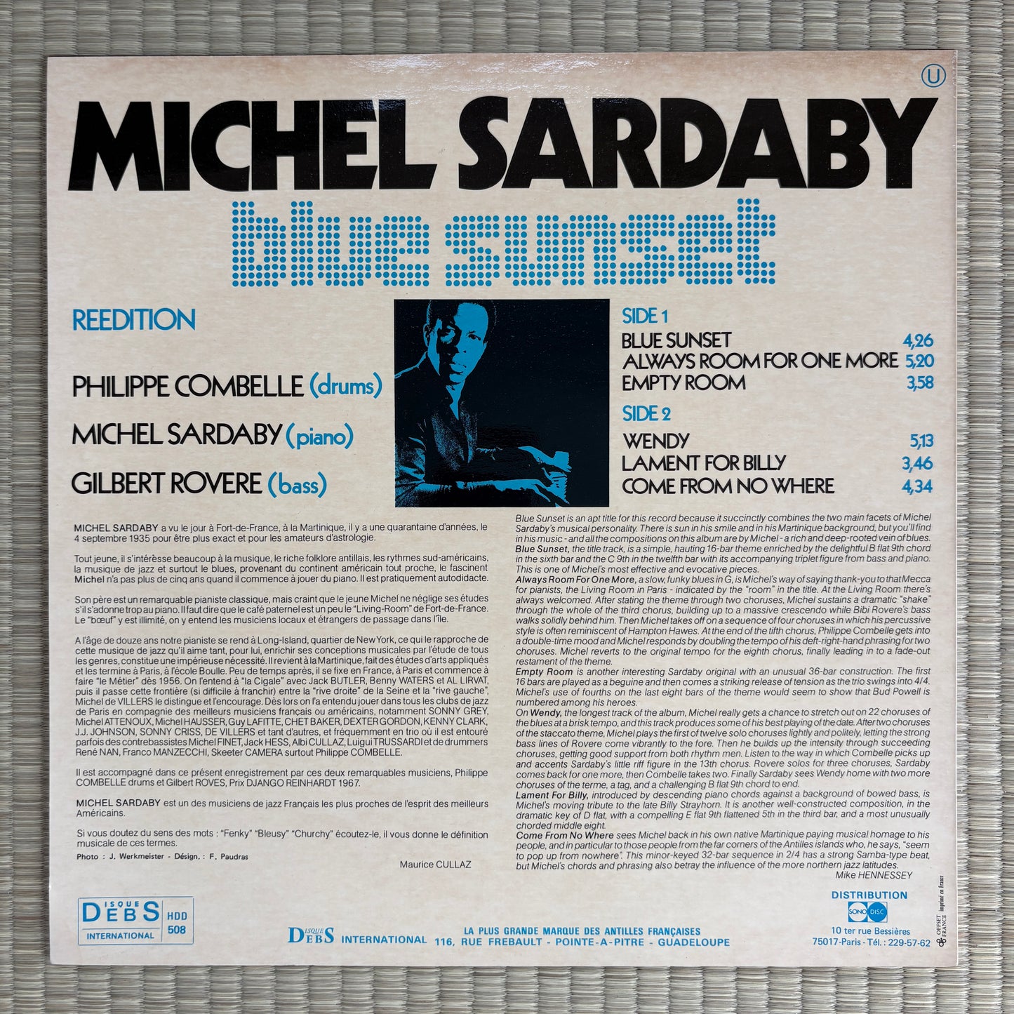 Michel Sardaby ‎– Blue Sunset / HDD 508 Disques Debs France LP