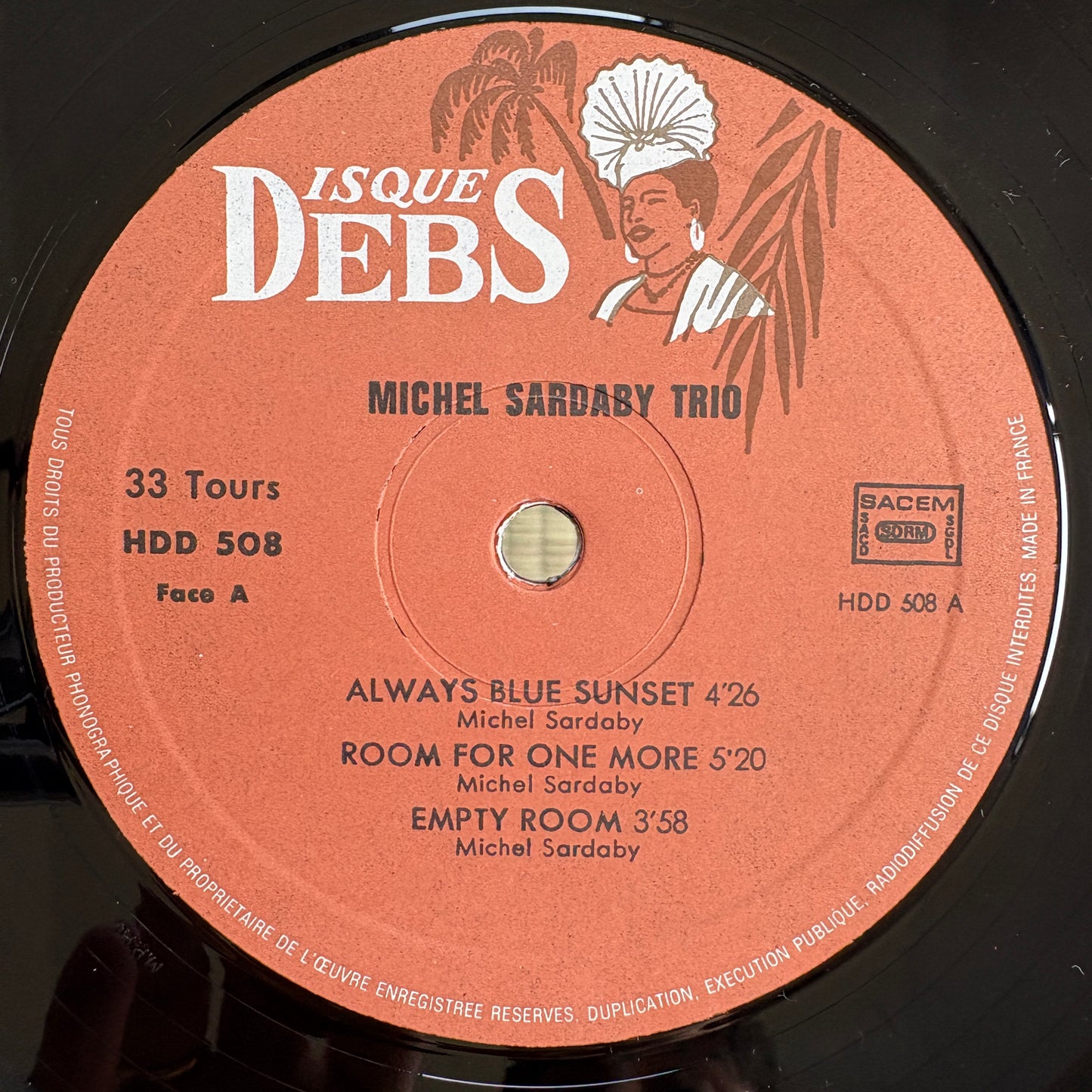 Michel Sardaby ‎– Blue Sunset / HDD 508 Disques Debs France LP
