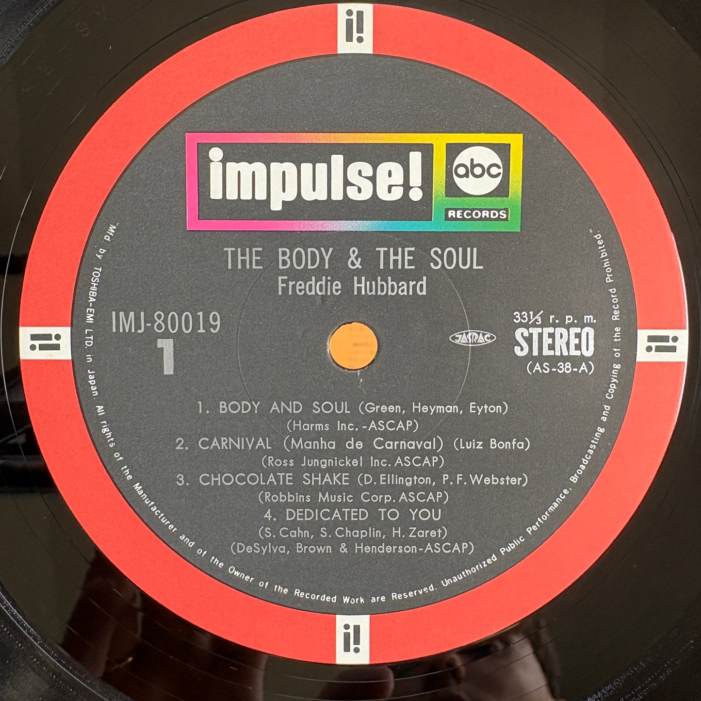 Freddie Hubbard ‎– The Body & The Soul / IMP-80019 Impulse! Japan LP
