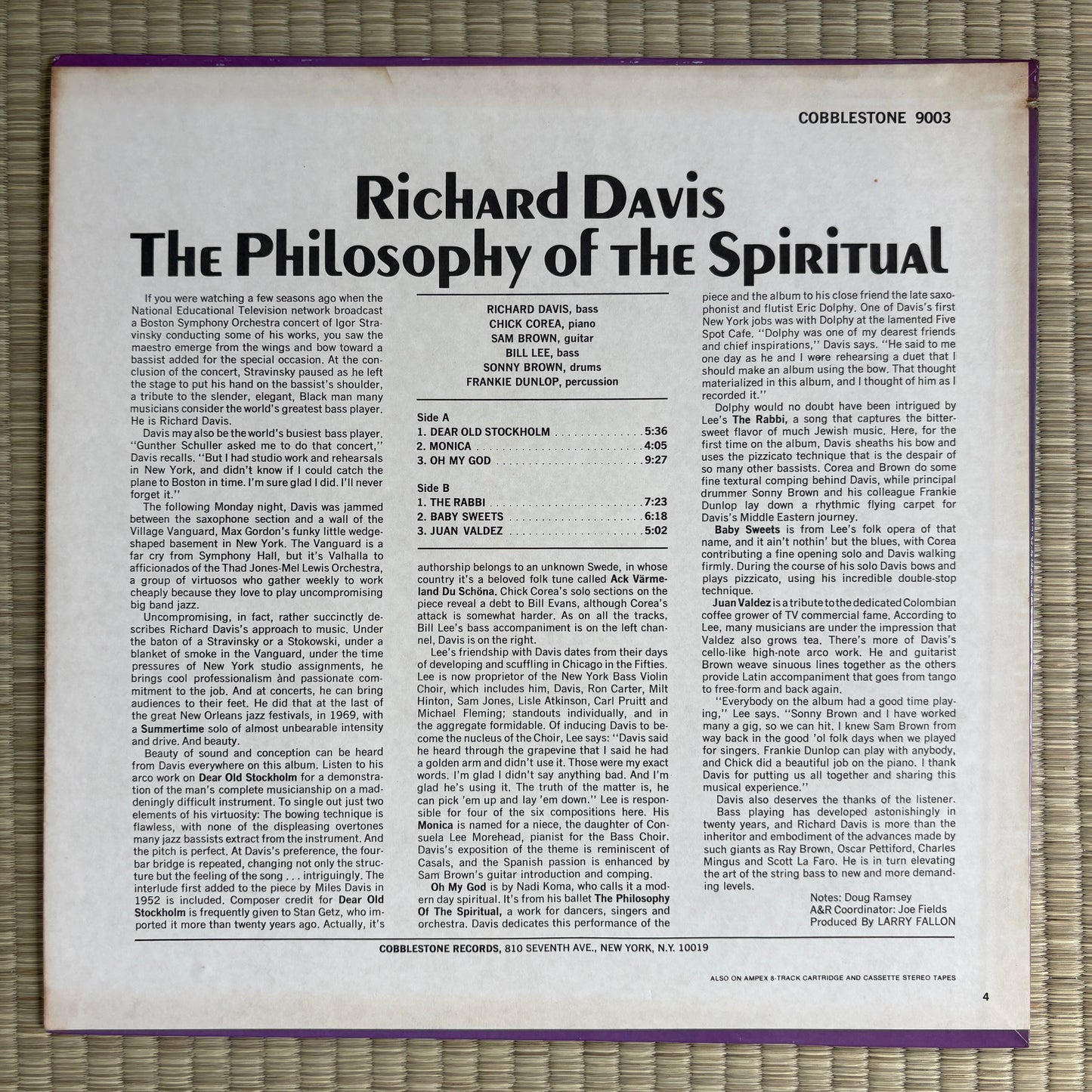 Richard Davis – The Philosophy Of The Spiritual / CST 9003 Cobblestone US Orignal LP