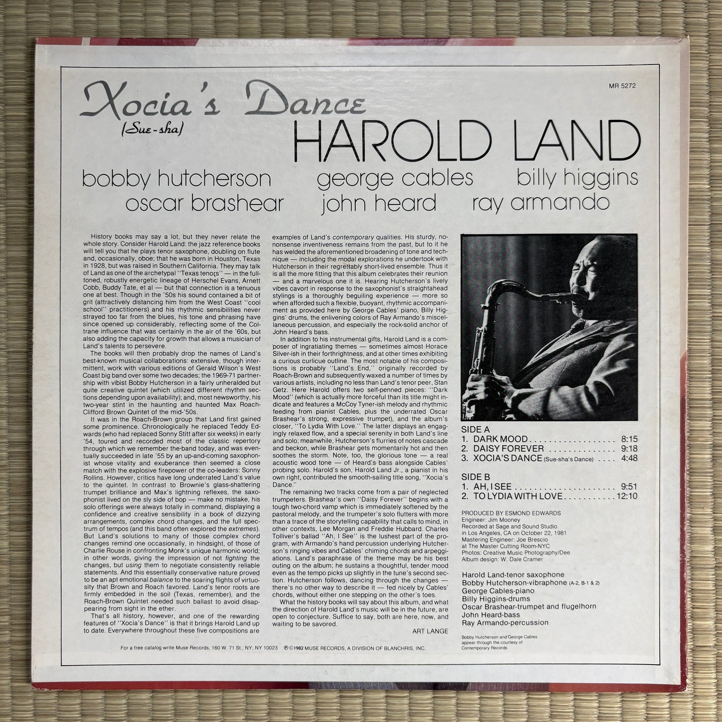 Harold Land ‎– Xocia's Dance / MR 5272 Muse US Original Promo LP