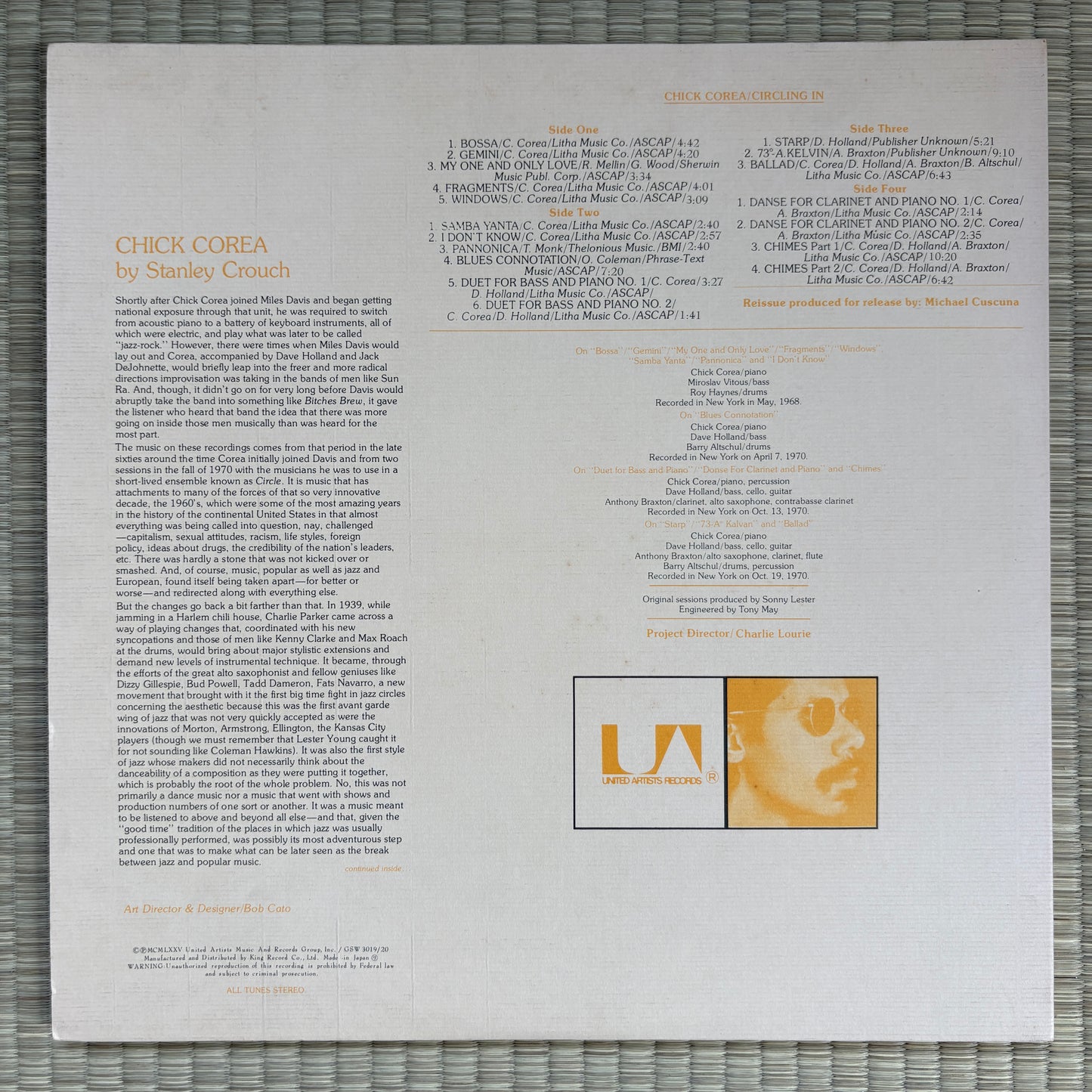 Chick Corea – Circling In / GSW-3019~20 United Artists Japan Original LP