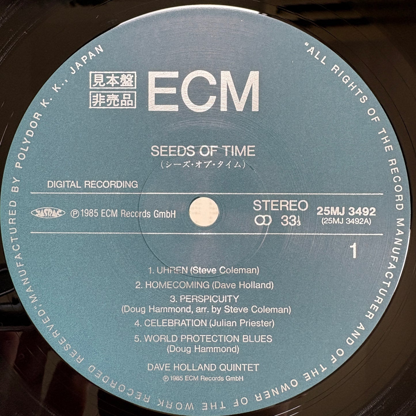 Dave Holland Quintet – Seeds Of Time / 25MJ 3375 ECM Japan Original Promo LP