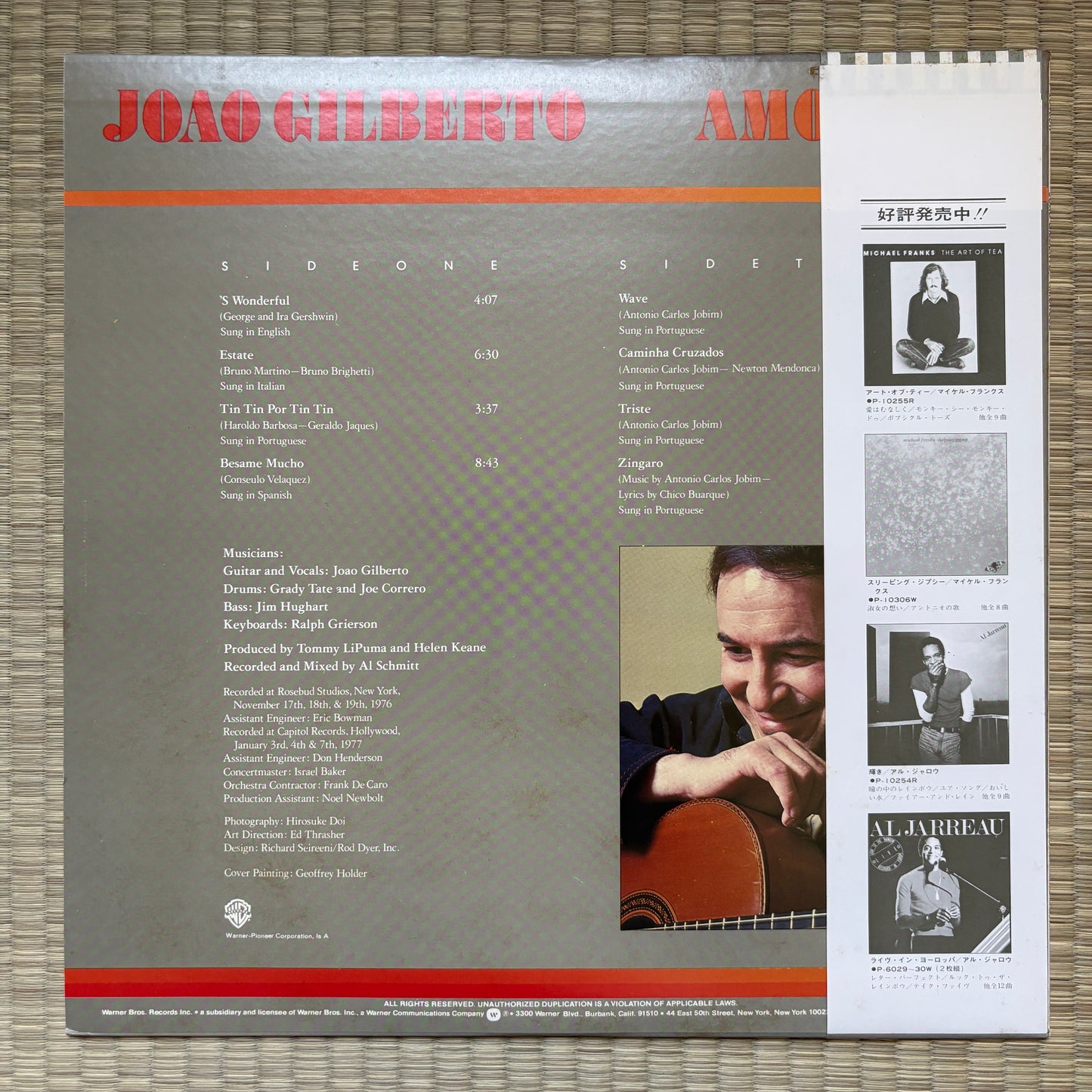 João Gilberto – Amoroso / P-10400W Warner Bros Japan Original LP