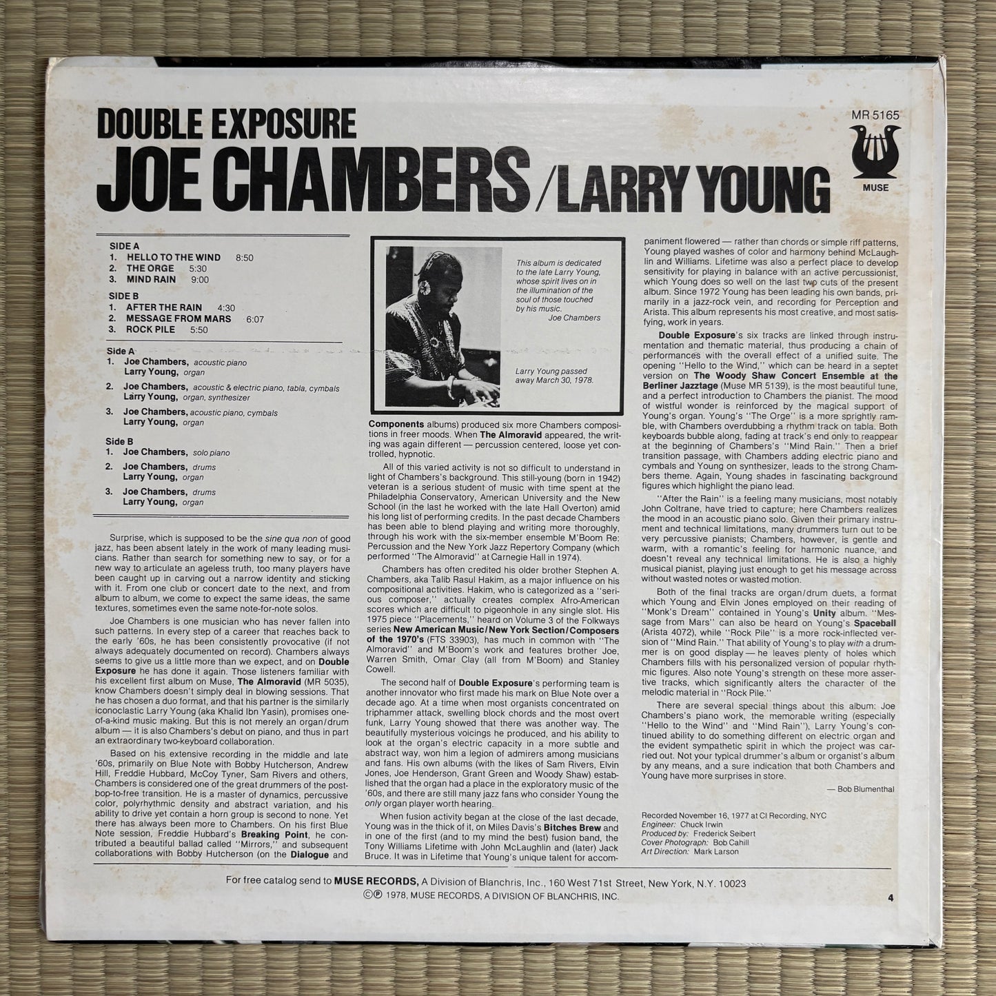 Joe Chambers – Double Exposure / MR 5165 Muse US Original LP