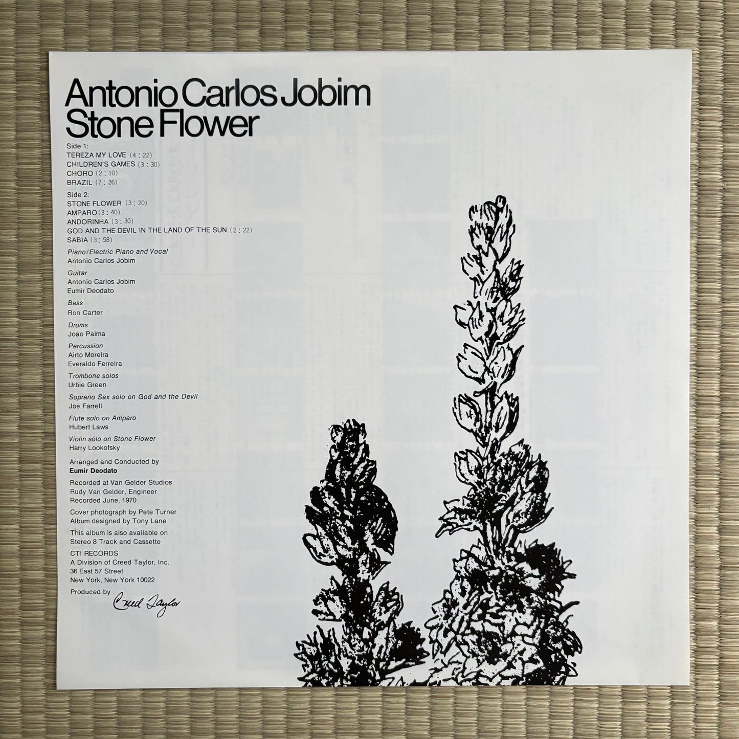Antonio Carlos Jobim ‎– Stone Flower / LAX-3178 CTI Japan LP