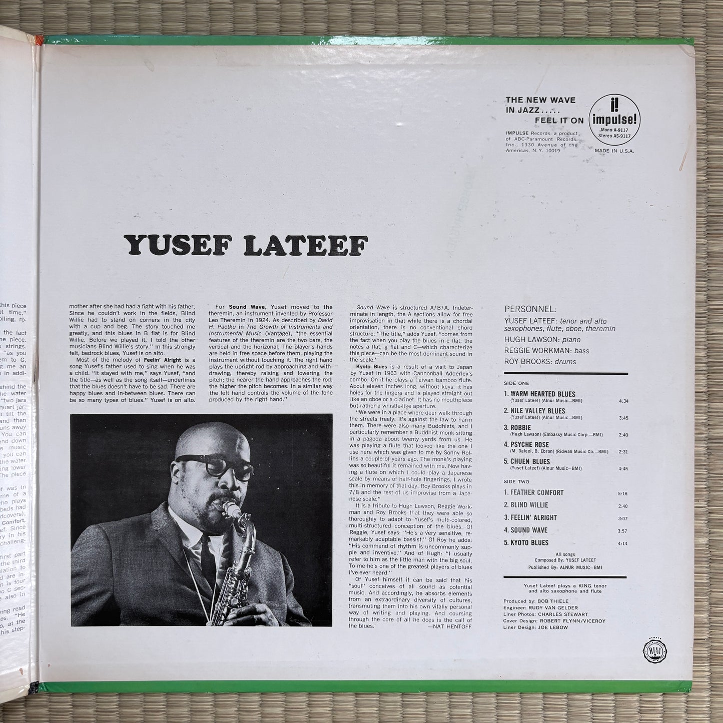 Yusef Lateef ‎– A Flat, G Flat And C / AS-9117 Impulse! US Original LP
