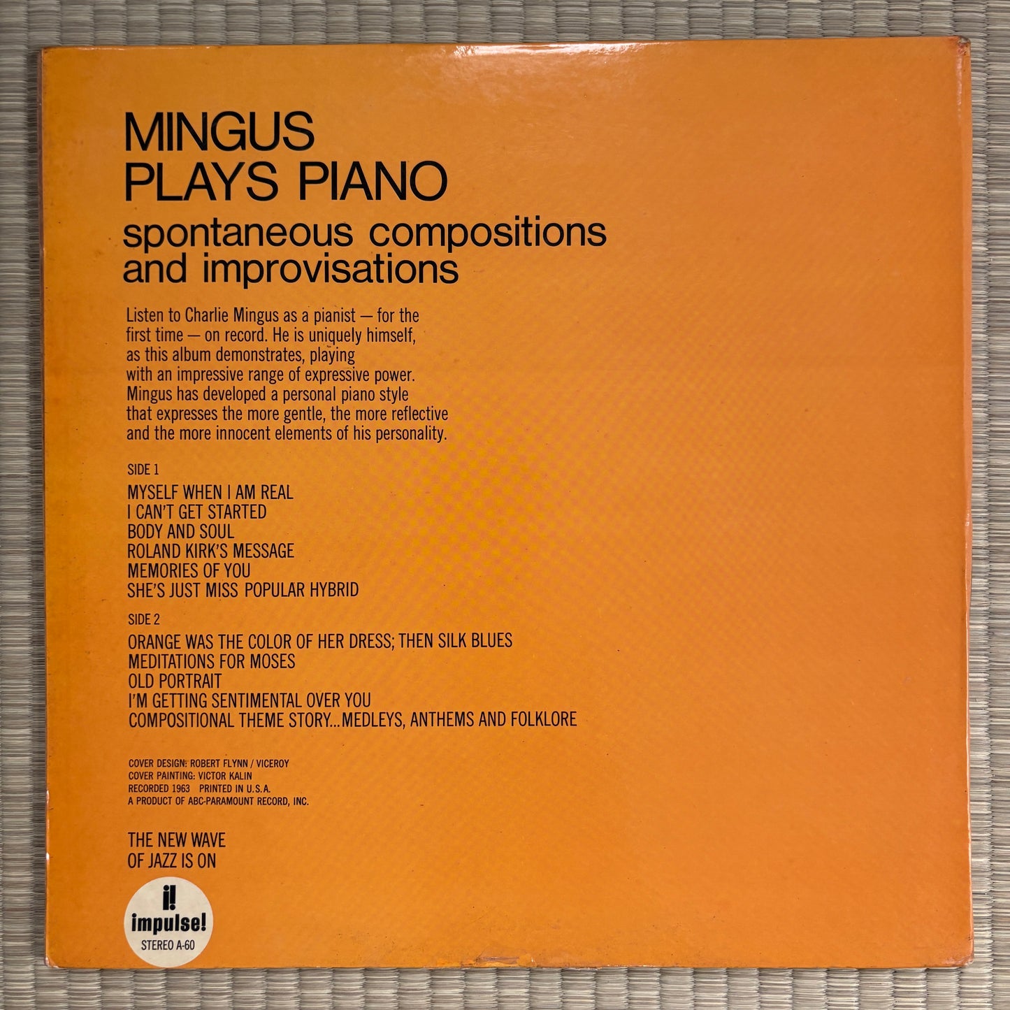 Charles Mingus ‎– Mingus Plays Piano / AS-60 Impulse! US Original LP