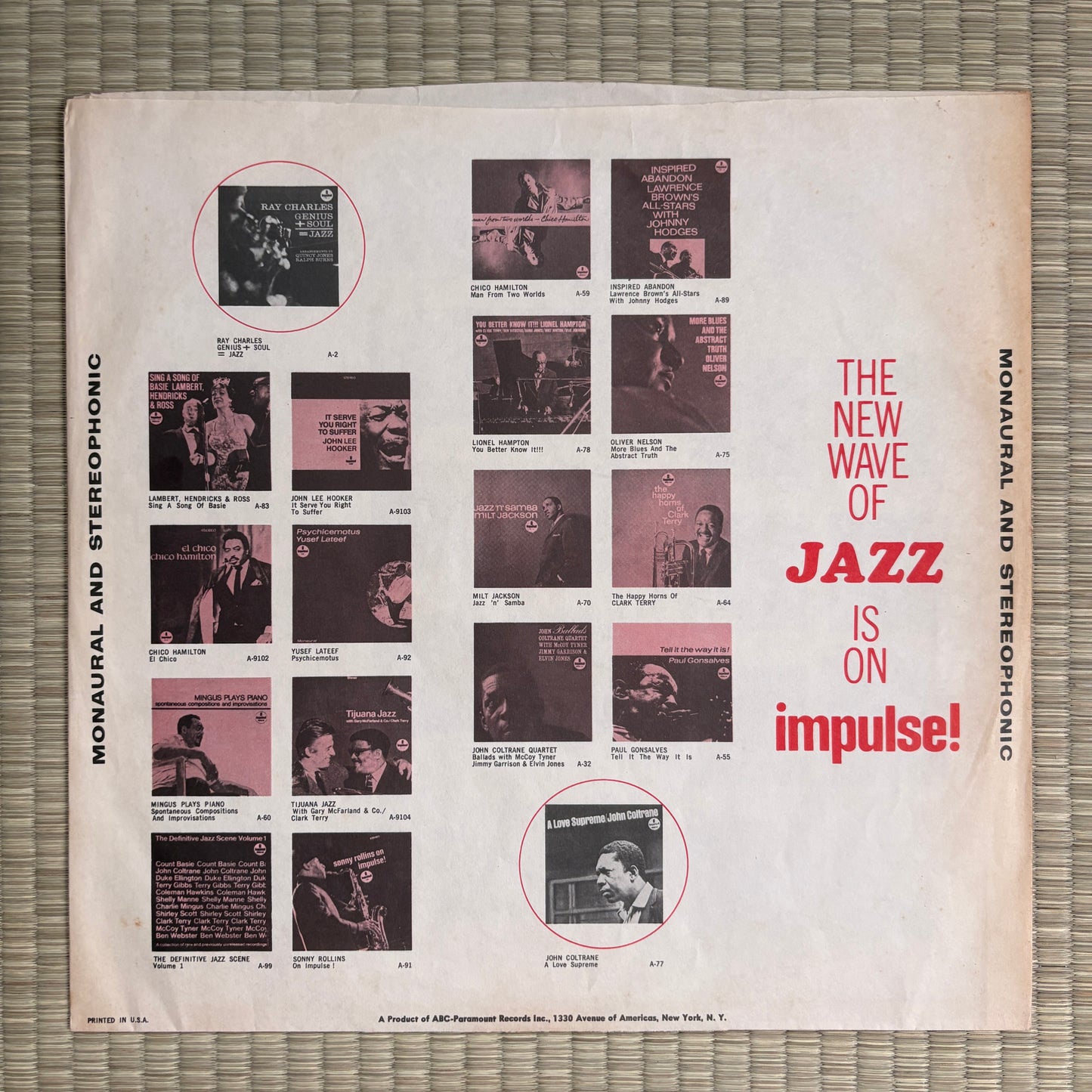 Charles Mingus ‎– Mingus Plays Piano / AS-60 Impulse! US Original LP