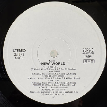 Mandrill ‎– New Worlds / 25RS-9 Arista Japan Original Promo LP