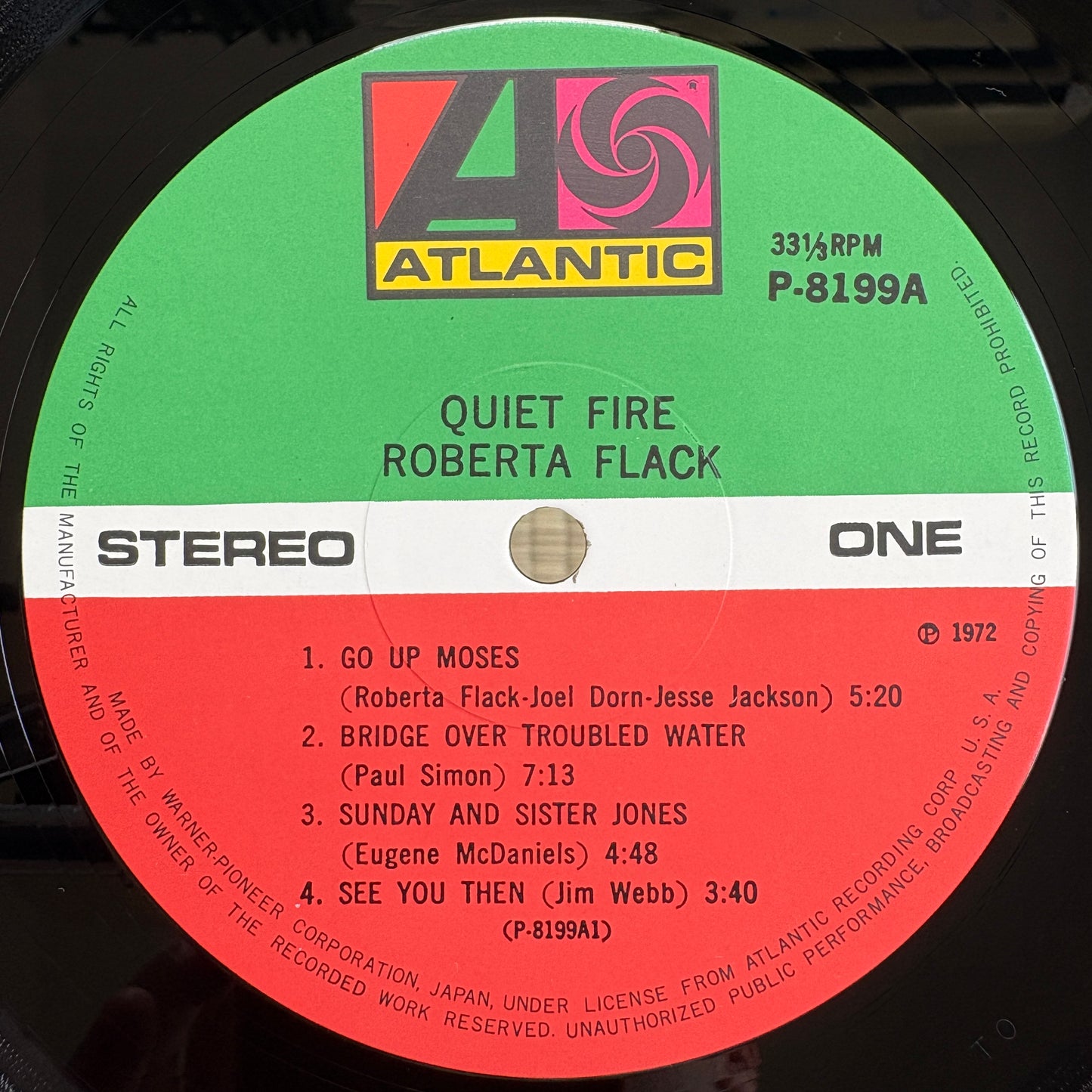 Roberta Flack – Quiet Fire / P8199A Atlantic Japan Original LP