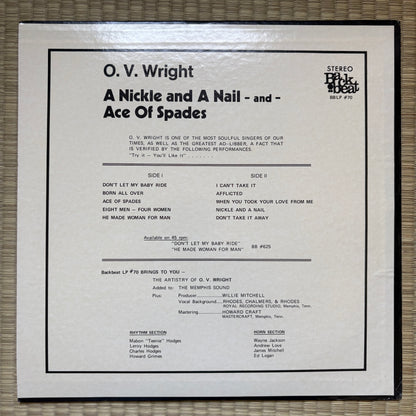 O.V. Wright – A Nickel & A Nail & The Ace Of Spades / BB 70 MCA US LP