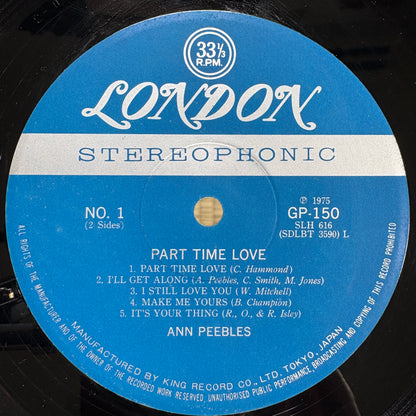 Ann Peebles ‎– Part Time Love / GP 150 London Japan Original LP