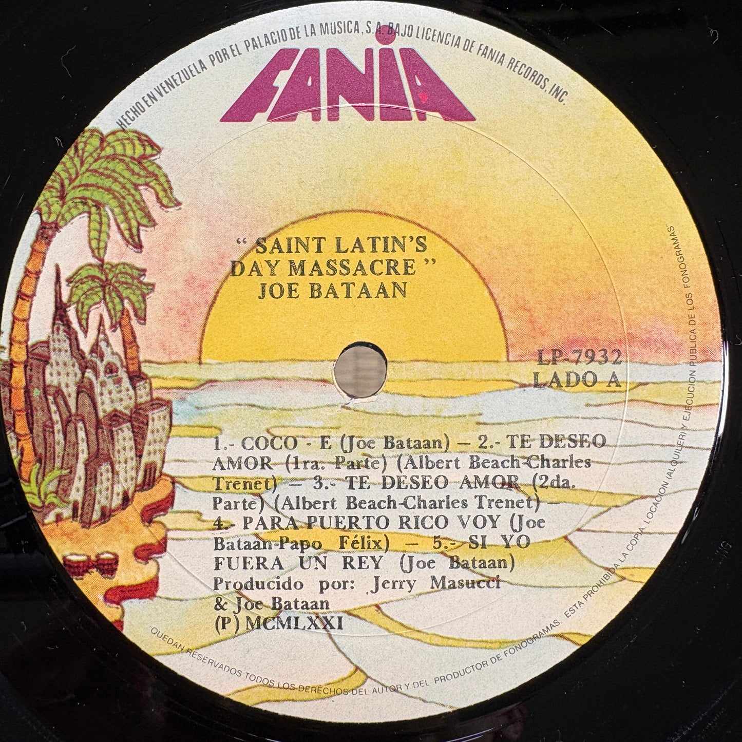 Joe Bataan – Saint Latin's Day Massacre / LP-7932 Fania Venezuela LP