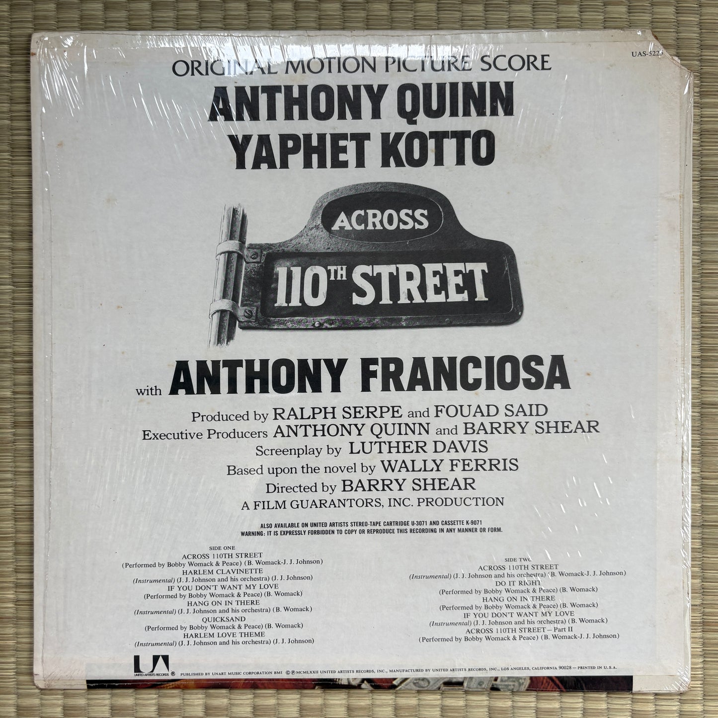 Bobby Womack, J.J. Johnson ‎– Across 110th Street / UAS-5225 United Artists US Original LP