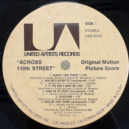 Bobby Womack, J.J. Johnson ‎– Across 110th Street / UAS-5225 United Artists US Original LP