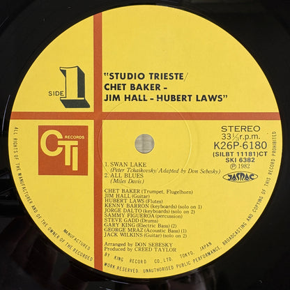 Chet Baker, Jim Hall, Hubert Laws – Studio Trieste / K26P 6180 CTI Japan Original LP