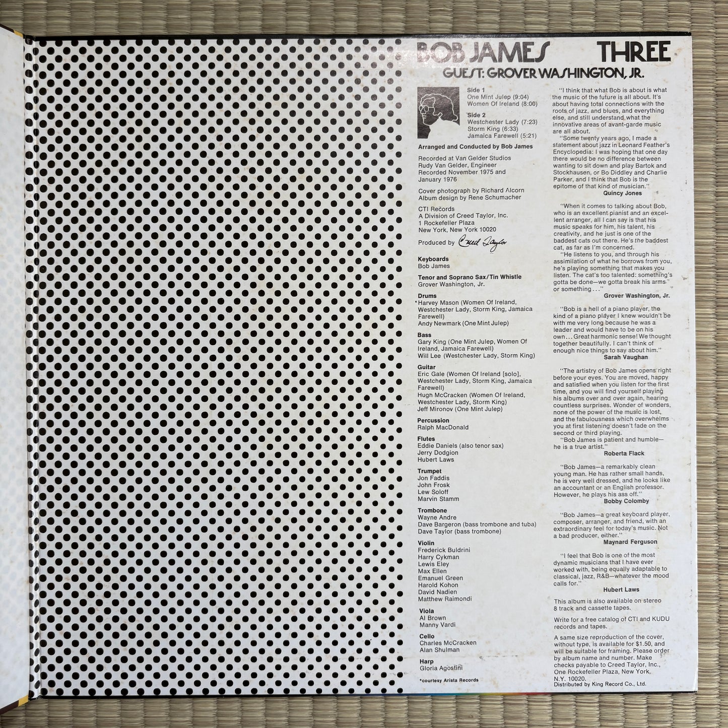 Bob James – Three / GP-3060 CTI Japan LP
