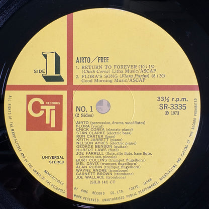 Airto – Free / SR 3335 CTI Japan Original LP