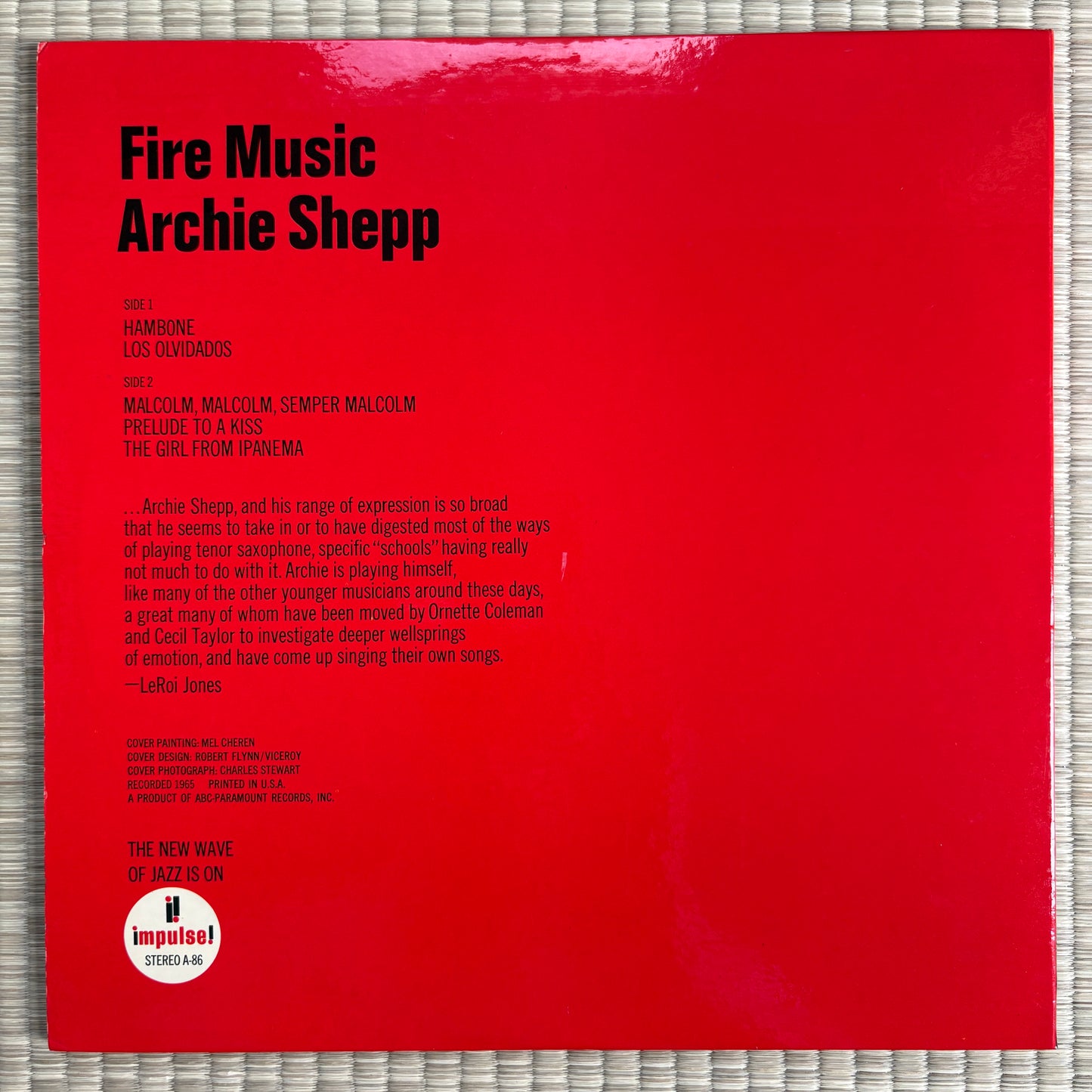Archie Shepp – Fire Music / AS-86 Impulse! US LP