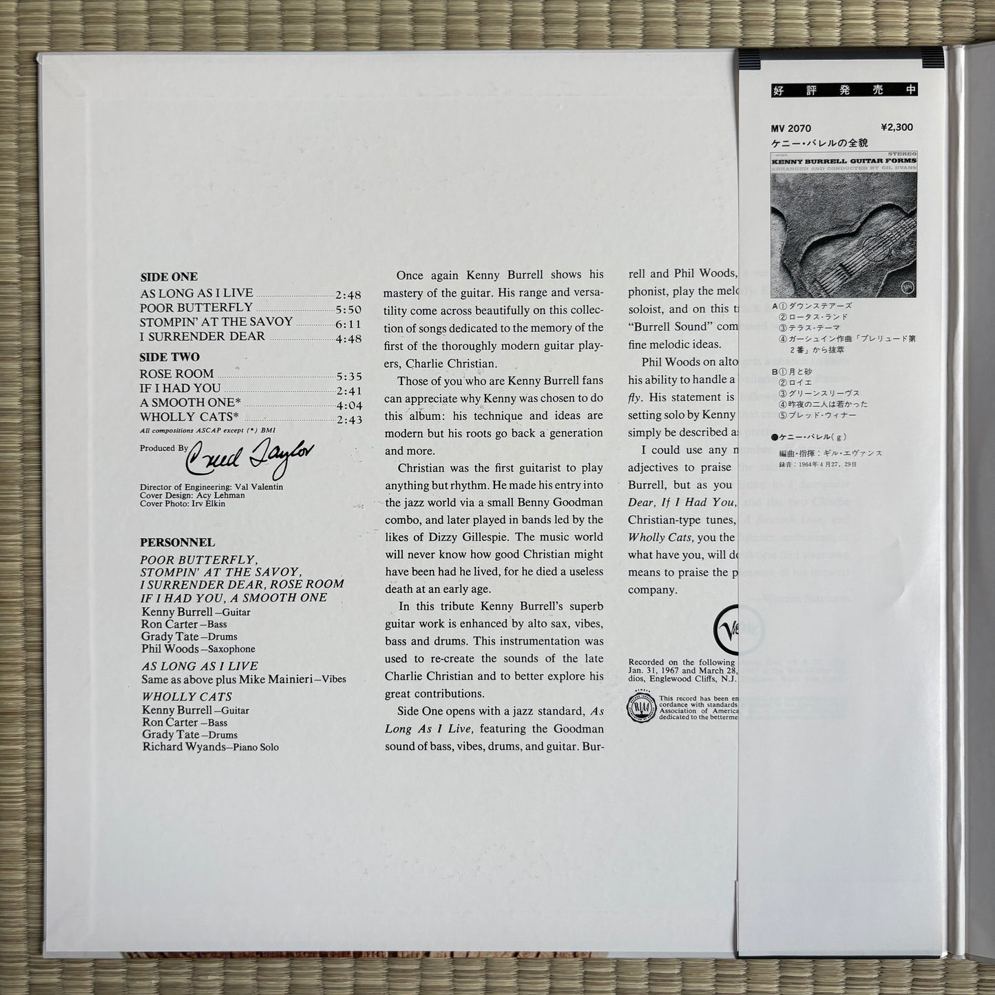 Kenny Burrell – A Generation Ago Today / MV 2115 Verve Japan LP