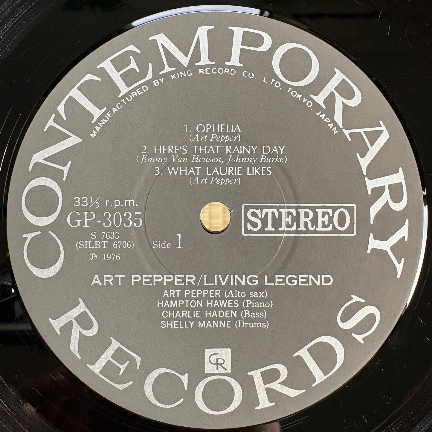 Art Pepper – Living Legend / GP 3035 Contemporary Japan Original LP