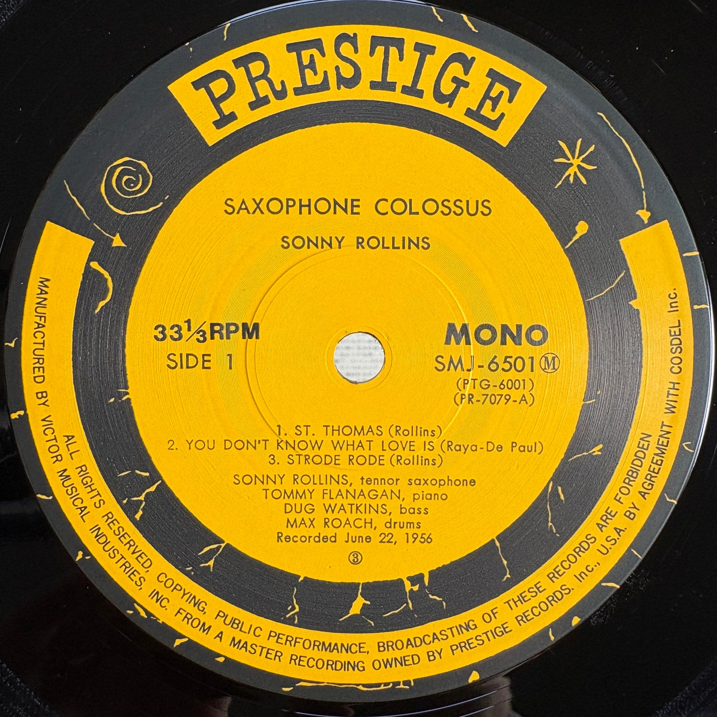 Sonny Rollins - Saxophone Colossus / SMJ-6501 Prestige Japan LP