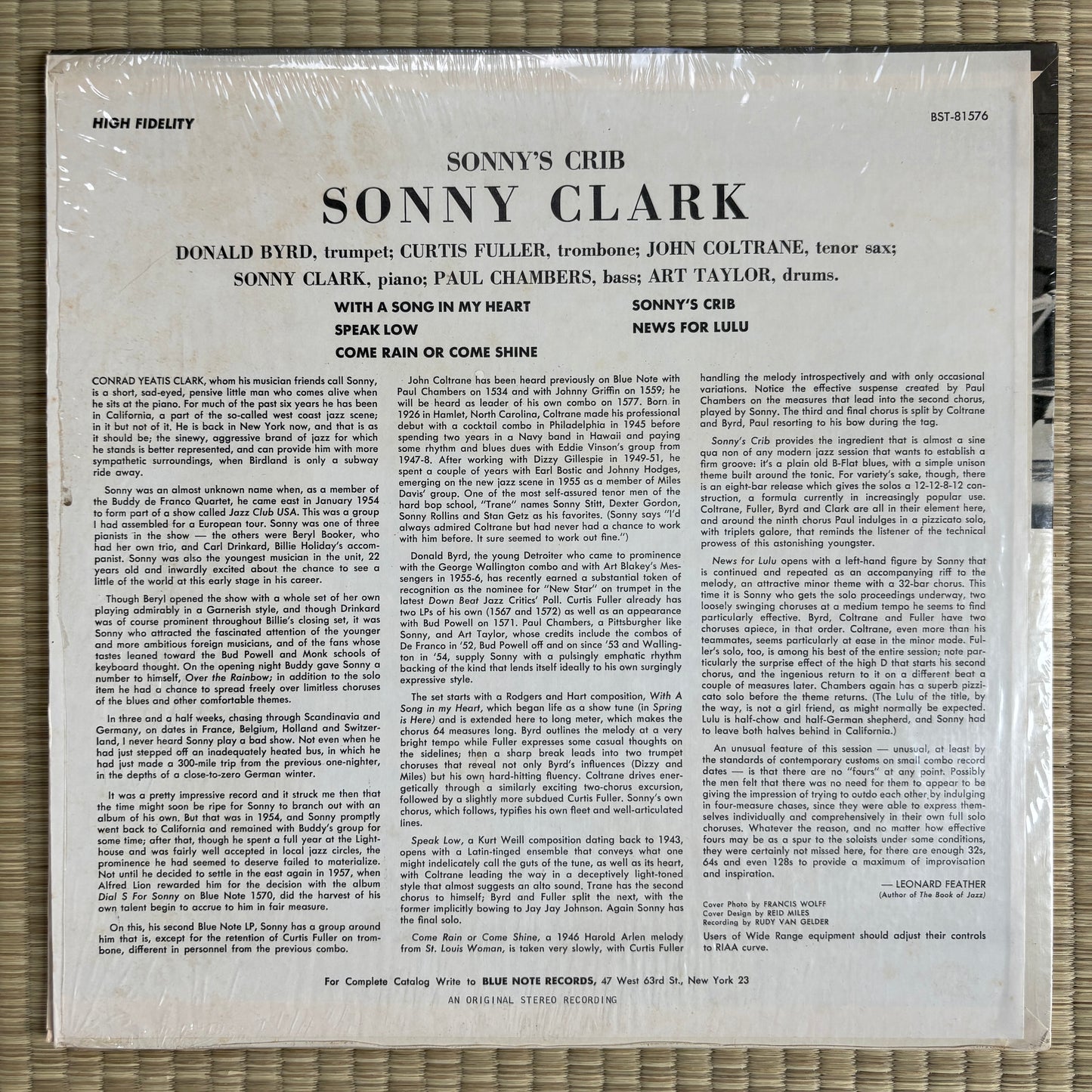 Sonny Clark – Sonny's Crib / BST 81576 Blue Note US LP