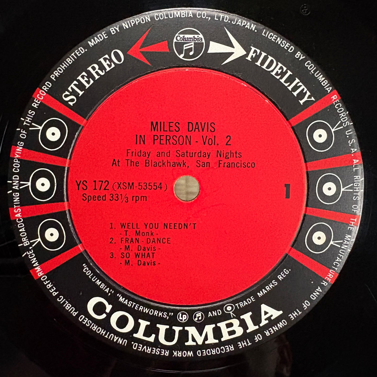 Miles Davis – In Person, Saturday Night At The Blackhawk, San Francisco, Vol.2 / YS-172 Columbia Japan Original LP