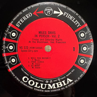 Miles Davis – In Person, Saturday Night At The Blackhawk, San Francisco, Vol.2 / YS-172 Columbia Japan Original LP