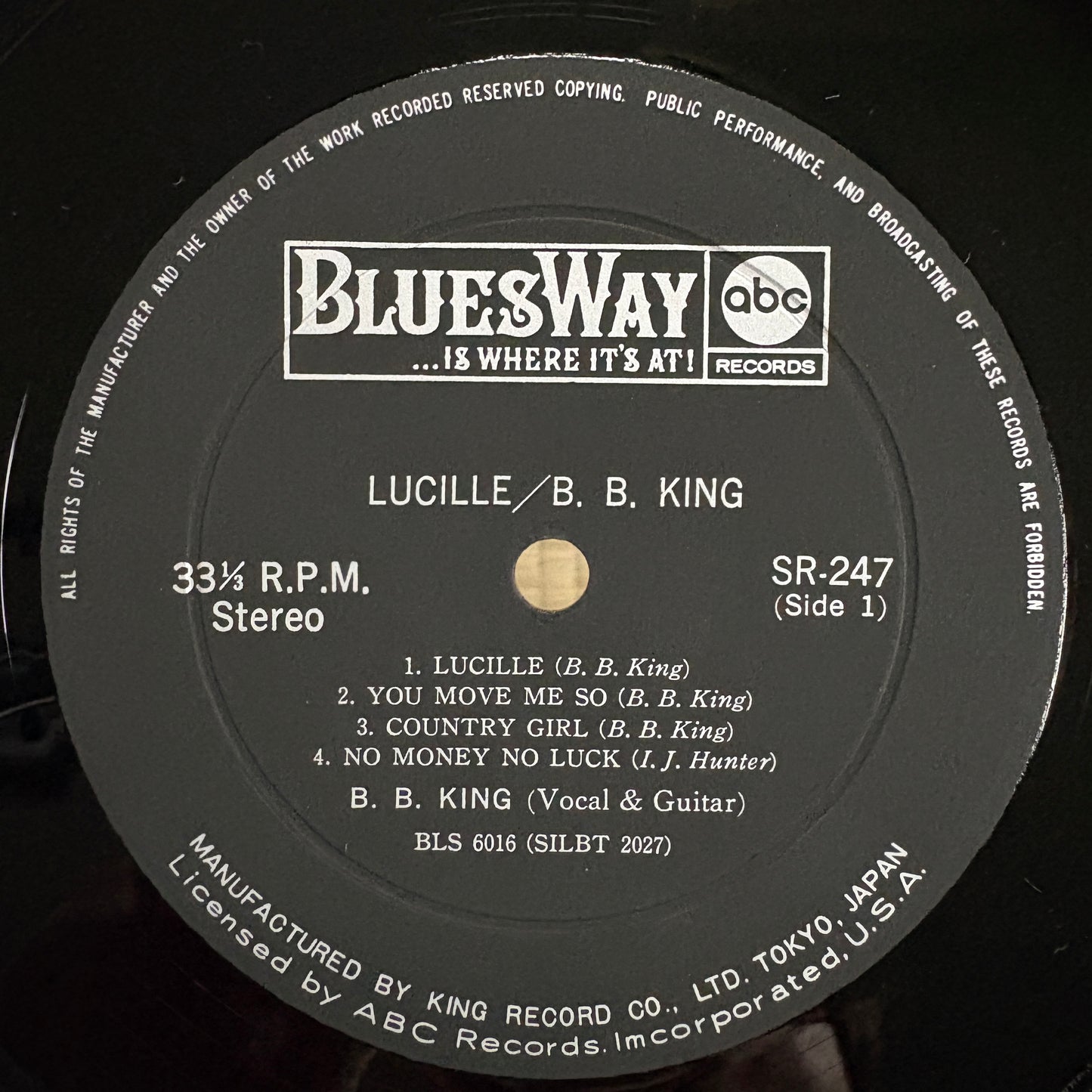 B.B. King – Lucille / SR 247 Bluesway Japan Original LP